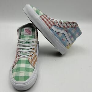Vans Sk8-Hi Tapered Shoes Sneakers Cherry Gingham Checkerboard Mens 5 Womens 6.5